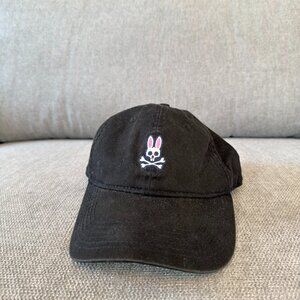 🧢🐰 Psycho Bunny Black Dad Hat – Skull & Crossbones Bunny Logo 🐰🧢